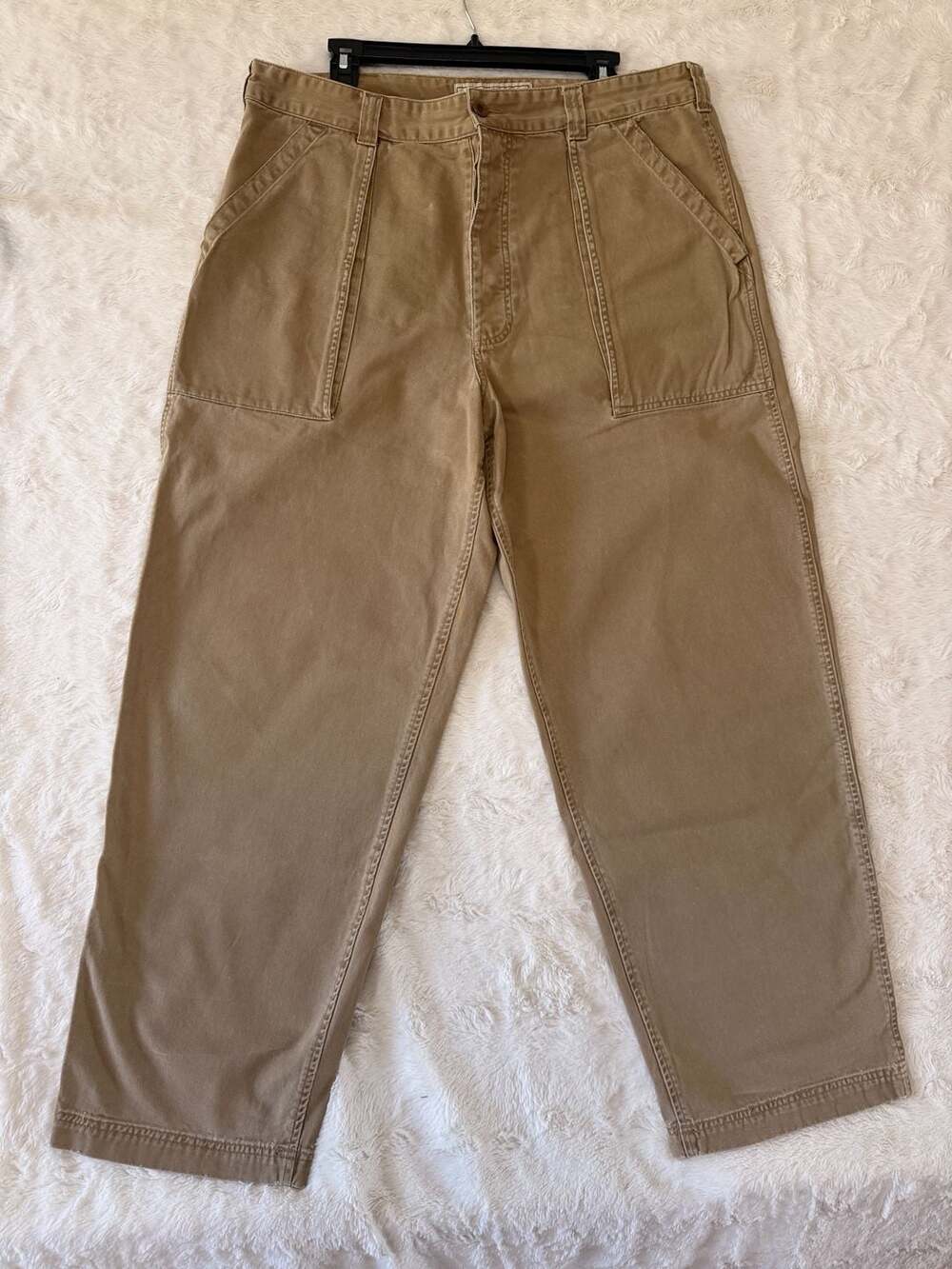 Vintage Abercrombie & Fitch Utility Fatigue Pants Khaki Tan Mens 36R Y2K Baker